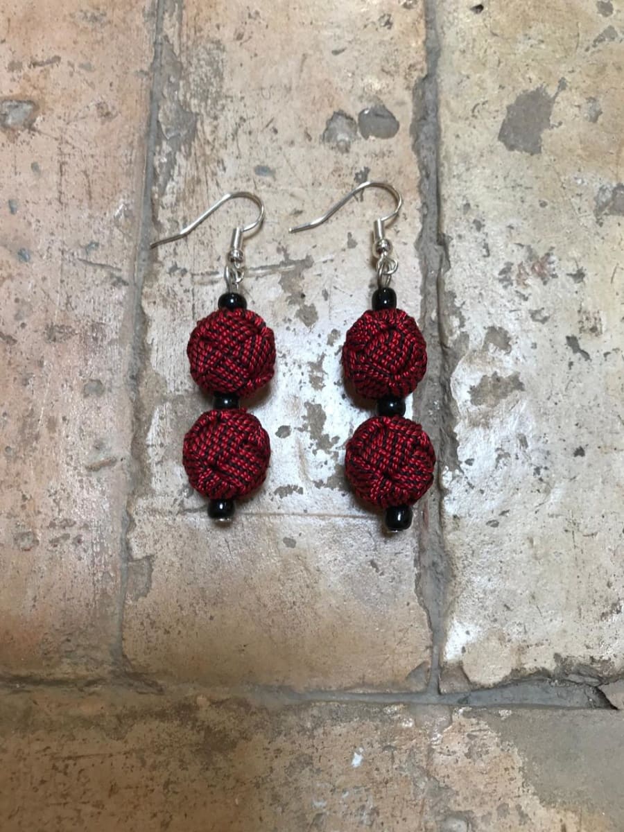 Ball and Button Earrings
