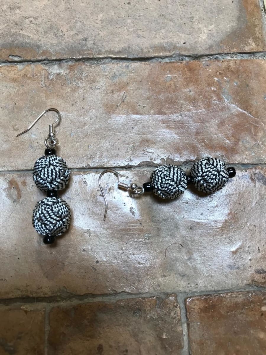 Ball and Button Earrings