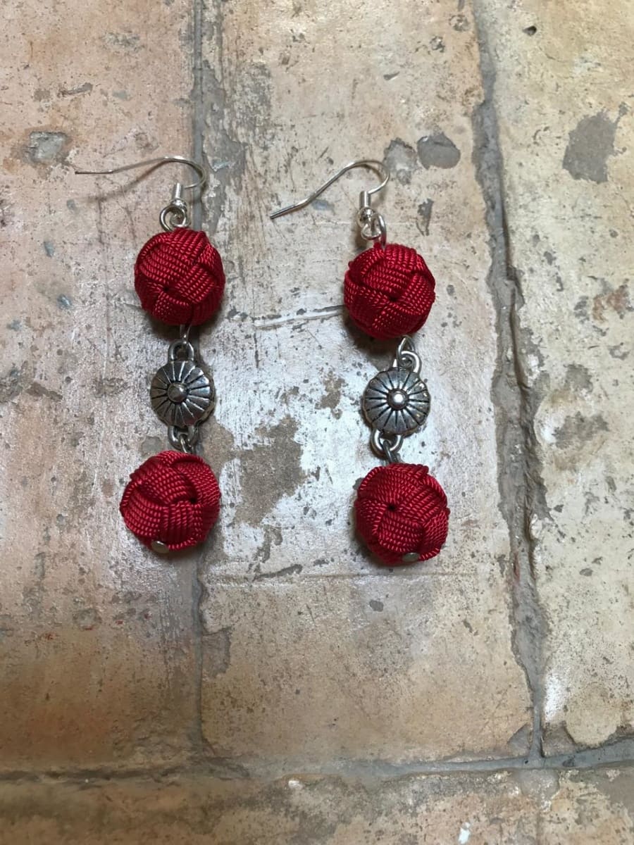 Ball and Button Earrings