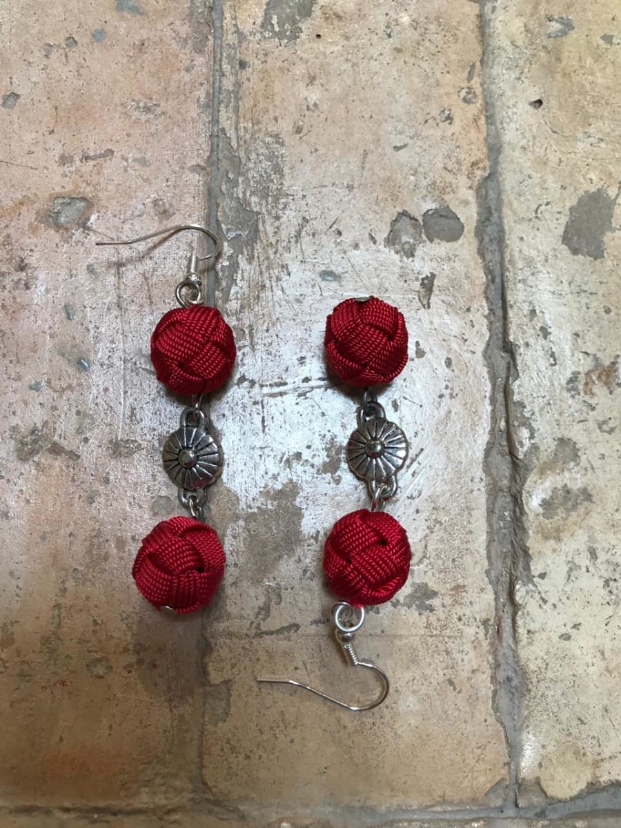 Ball and Button Earrings