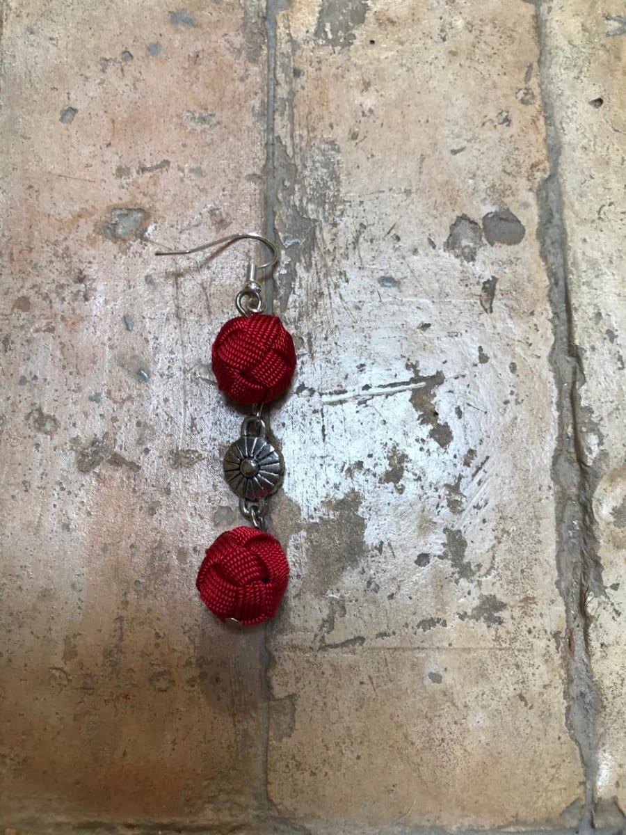 Ball and Button Earrings