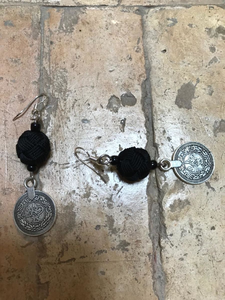 Ball and Button Earrings