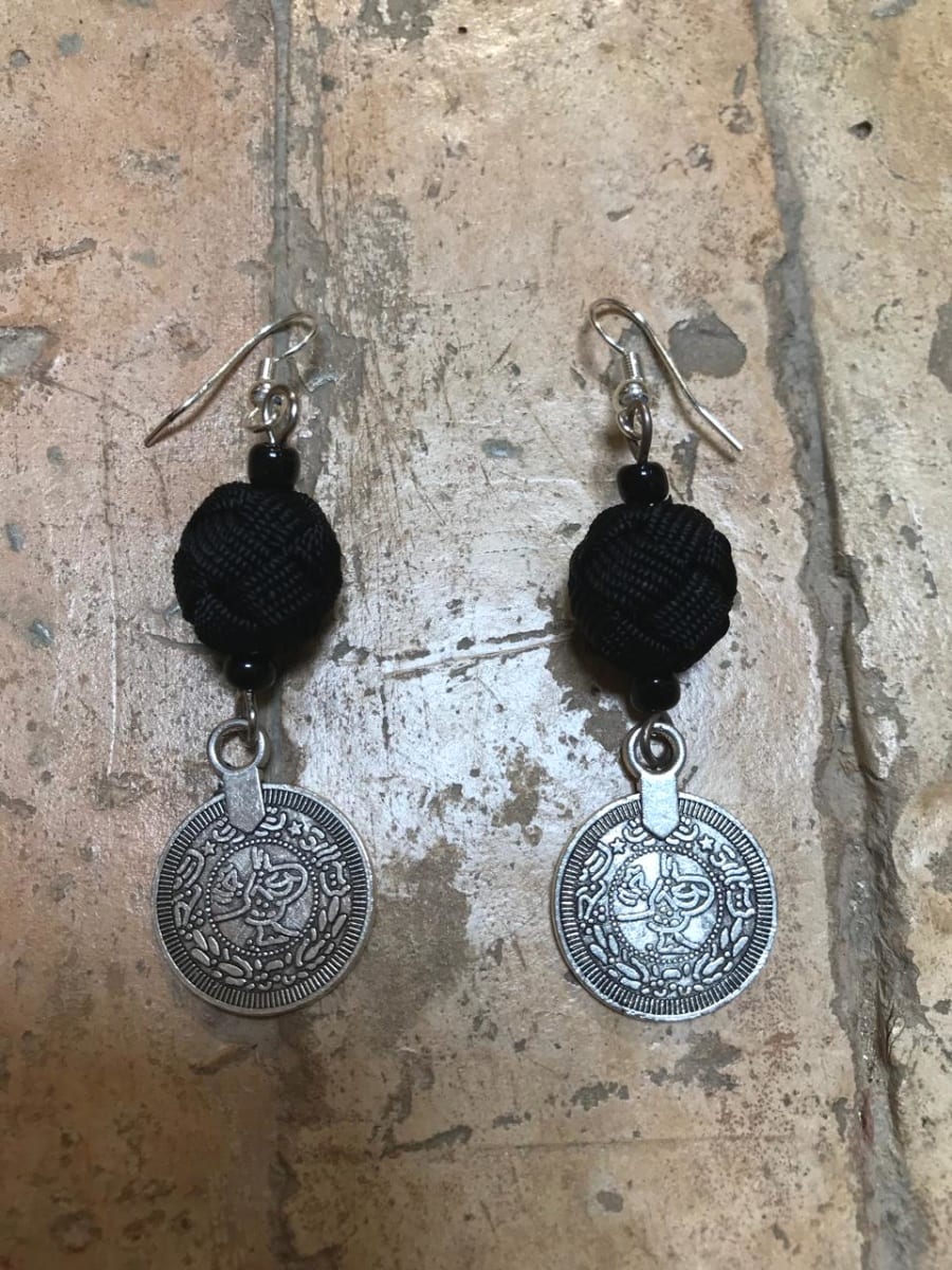 Ball and Button Earrings