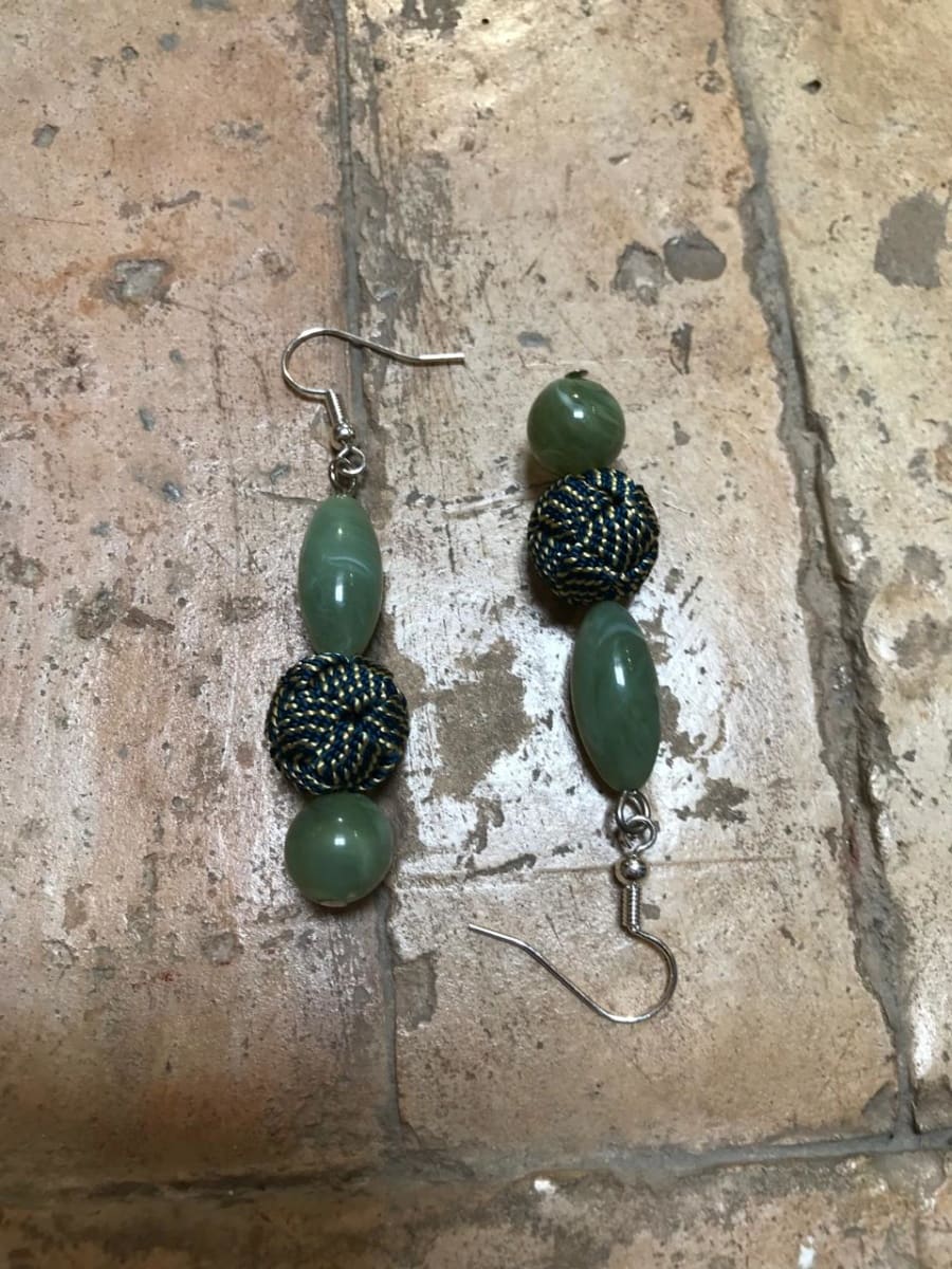 Ball and Button Earrings