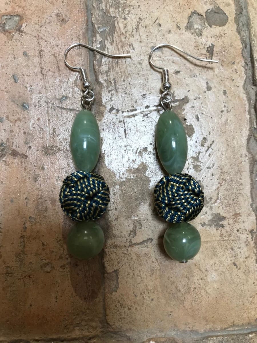 Ball and Button Earrings