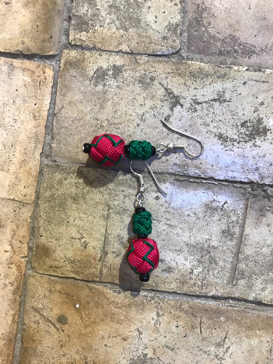 Ball and Button Earrings