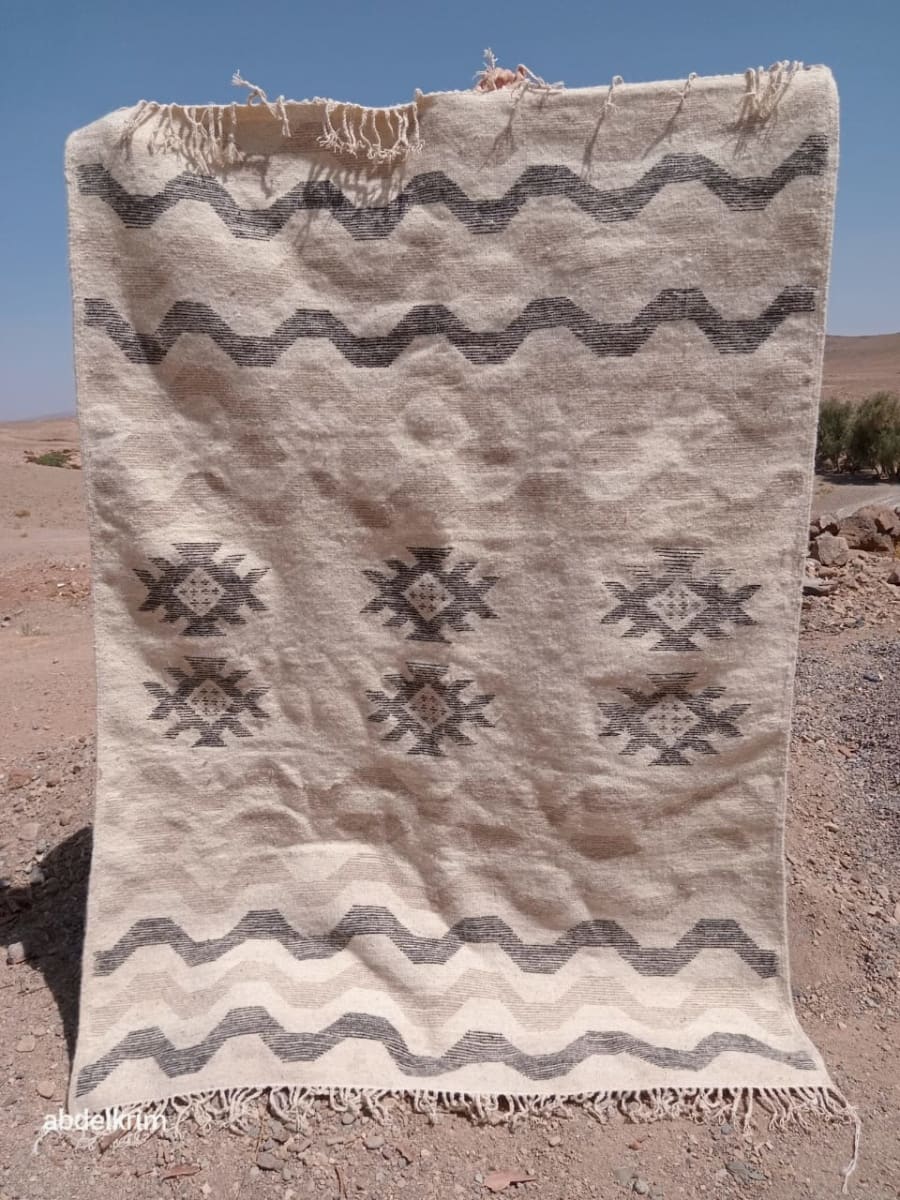  Mixed handmade rug  Black, White Morocco