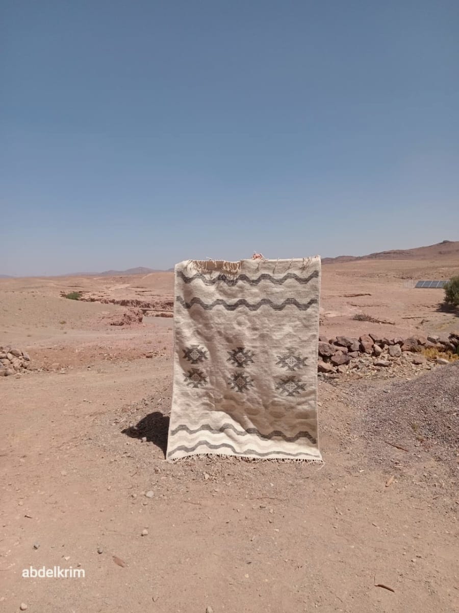  Mixed handmade rug  Black, White Morocco