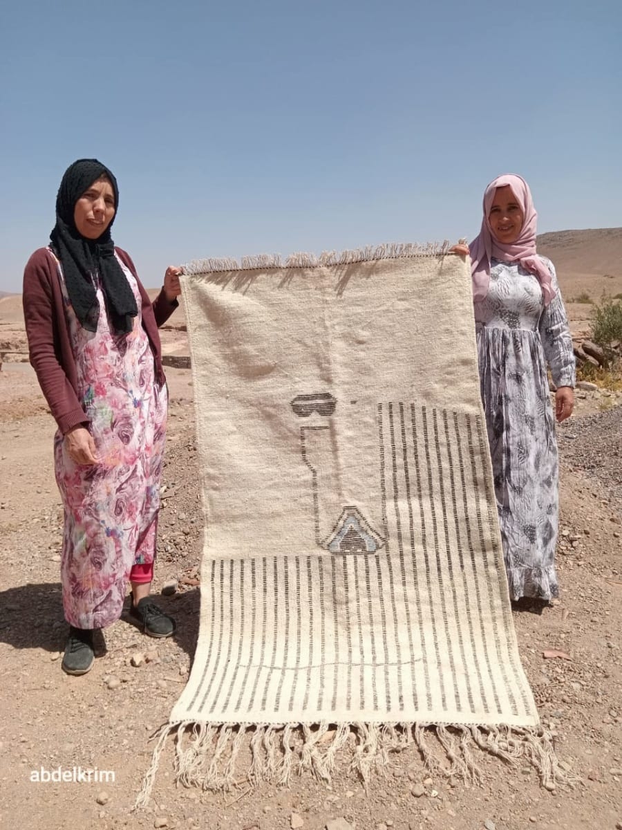  Mixed handmade rug  Black, White Morocco