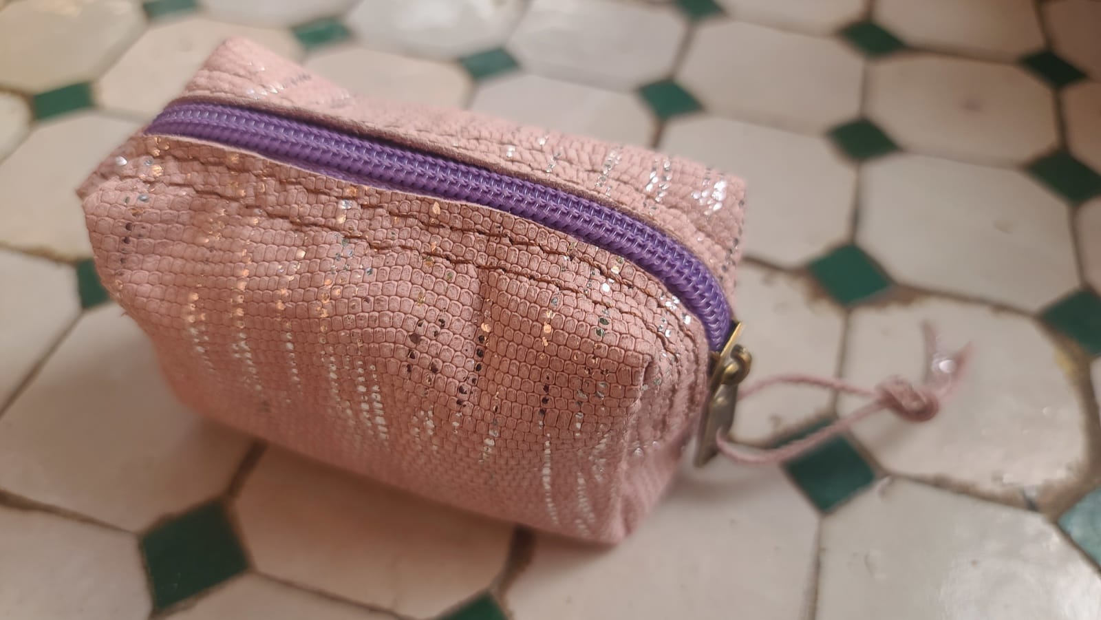   small bag leather Purple, Pink Morocco