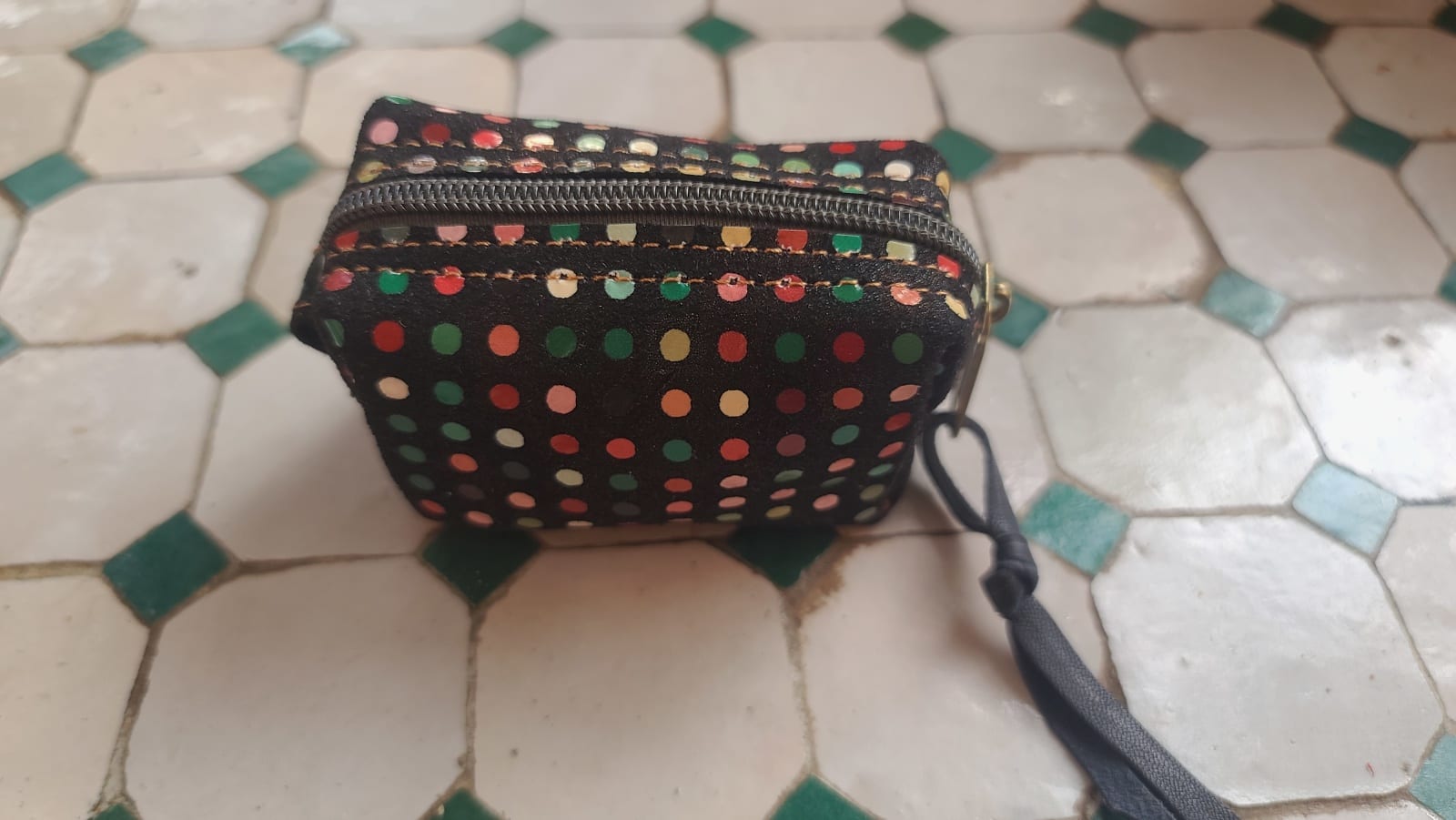   small bag leather Red, Green Morocco