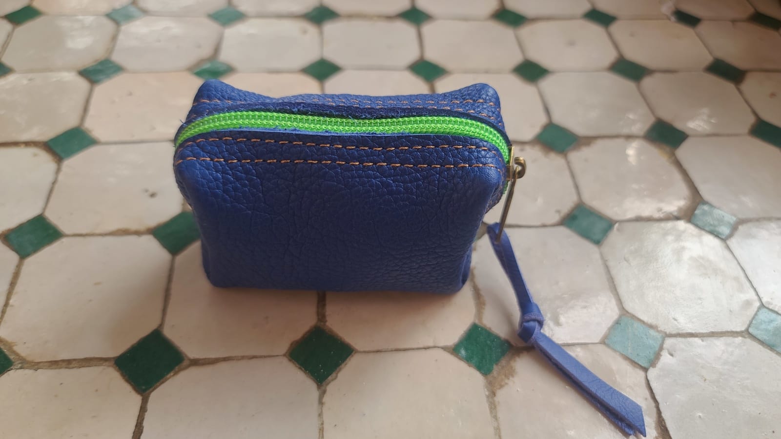   small bag leather Blue, Green Morocco