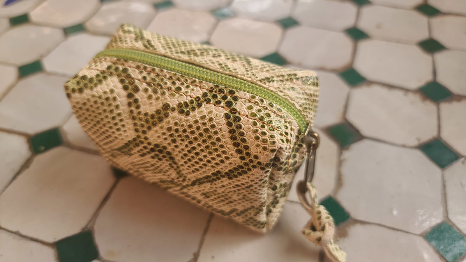   small bag leather Green, White Morocco