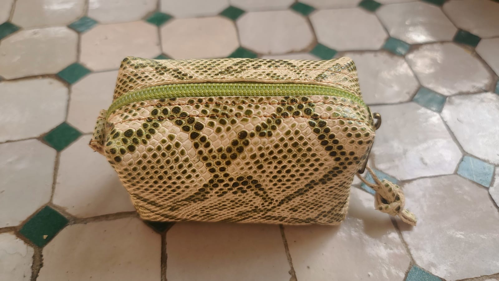  small bag leather Green, White Morocco