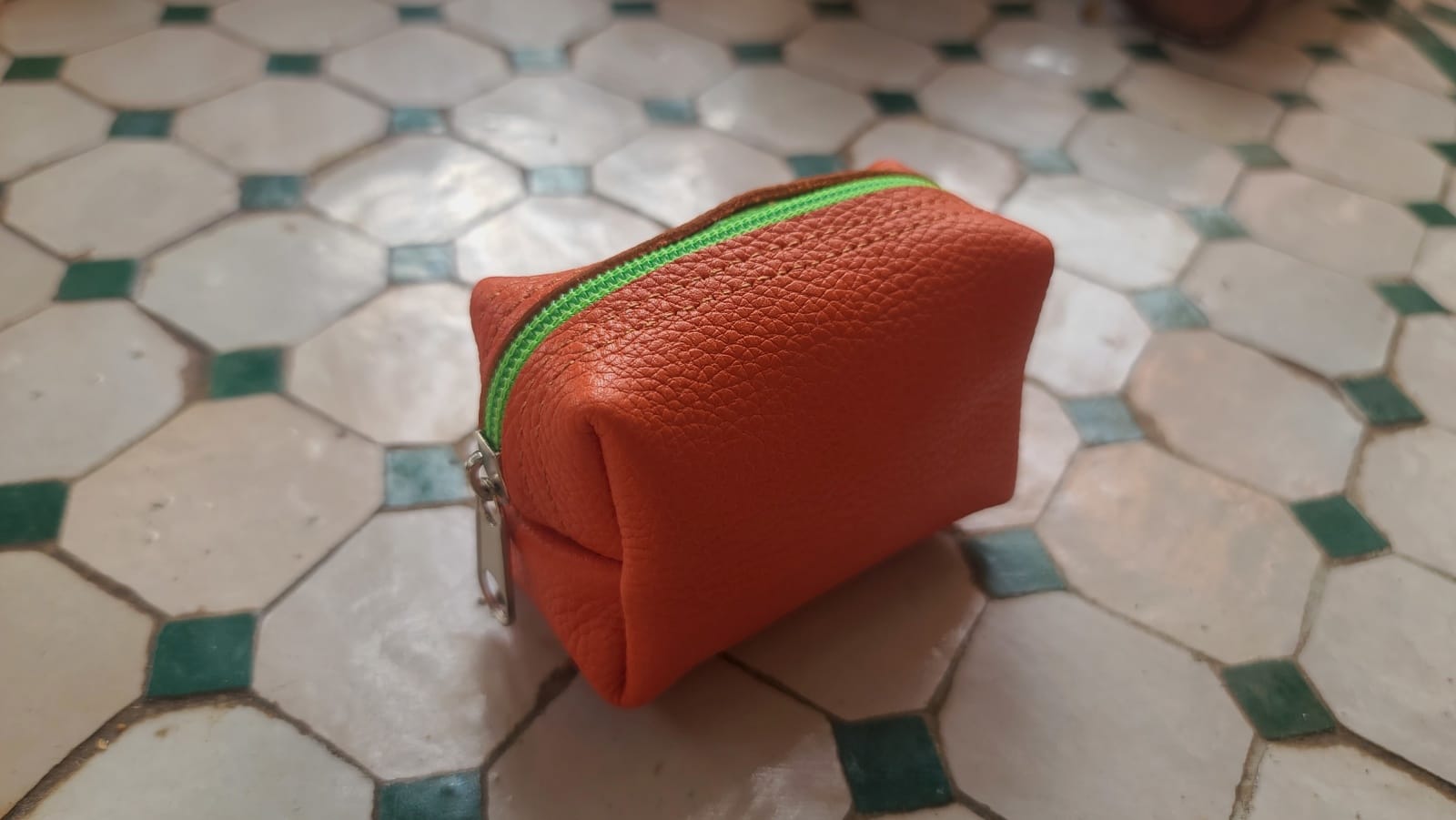   small bag leather Green, Orange Morocco