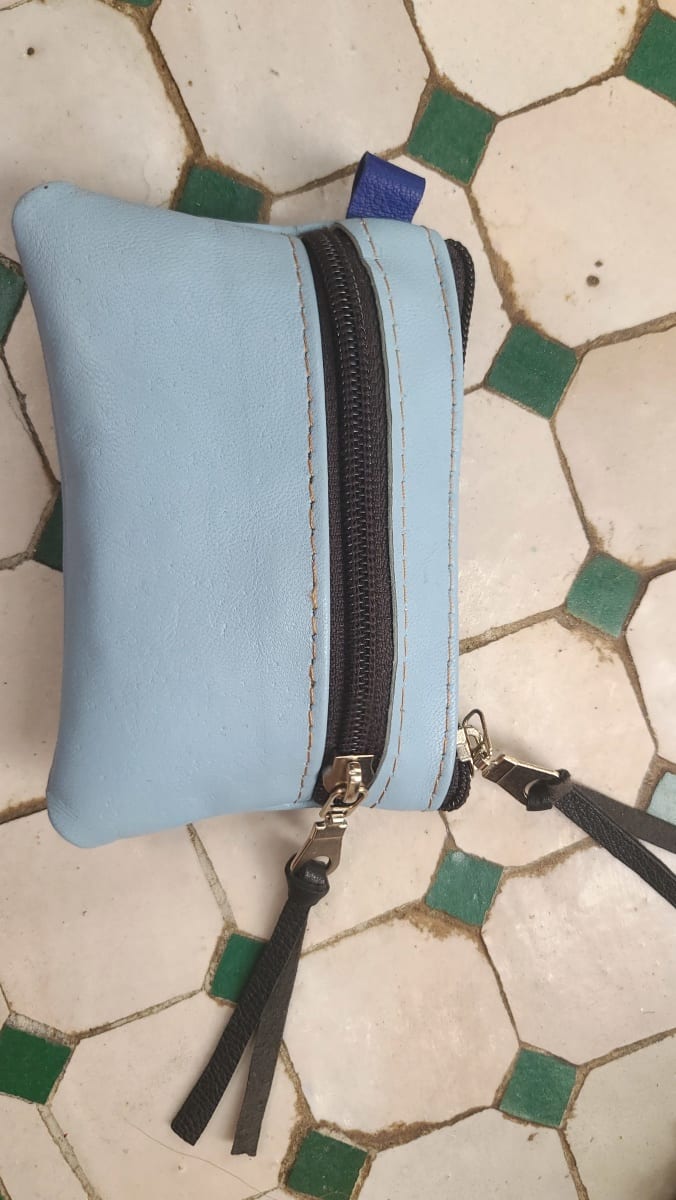   small bag leather Light Blue, Black Morocco