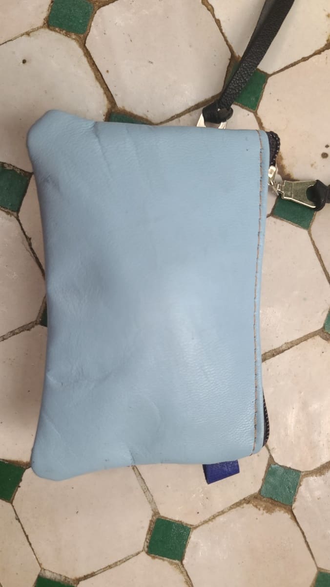   small bag leather Light Blue, Black Morocco