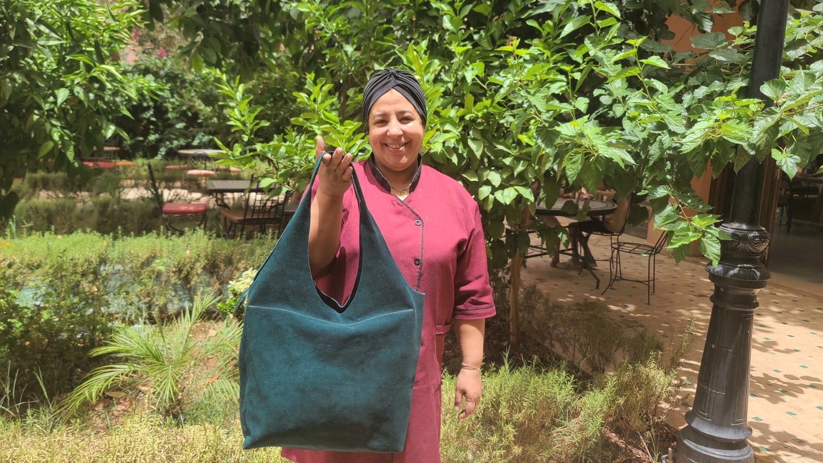  bag leather Green Morocco