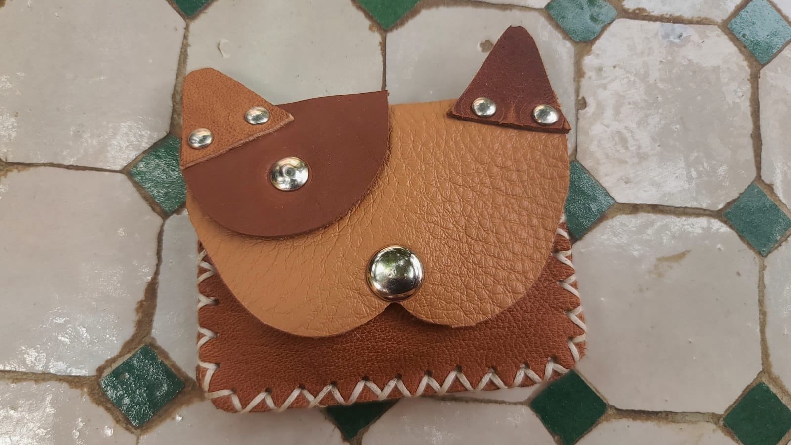  small bag leather and Sabra silk Brown Morocco