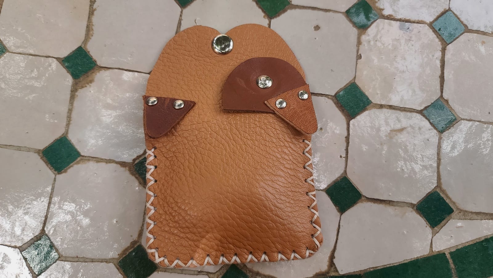   small bag leather and Sabra silk Brown Morocco