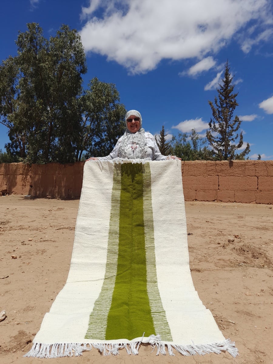  Flatweave  Green, White Morocco