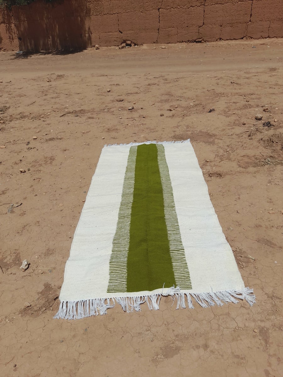  Flatweave  Green, White Morocco