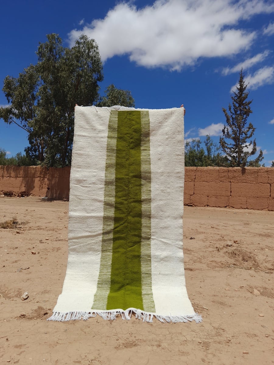  Flatweave  Green, White Morocco