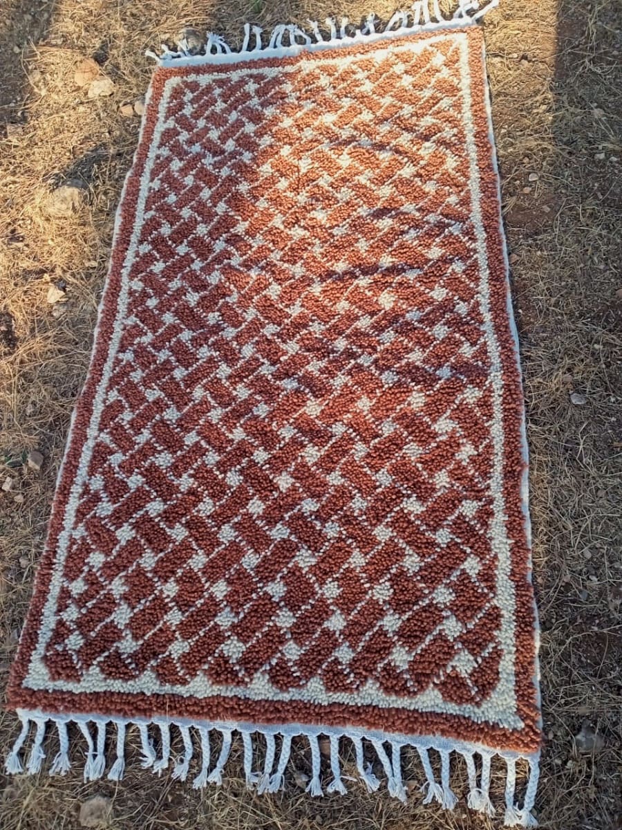  A rug  Brown, White Morocco