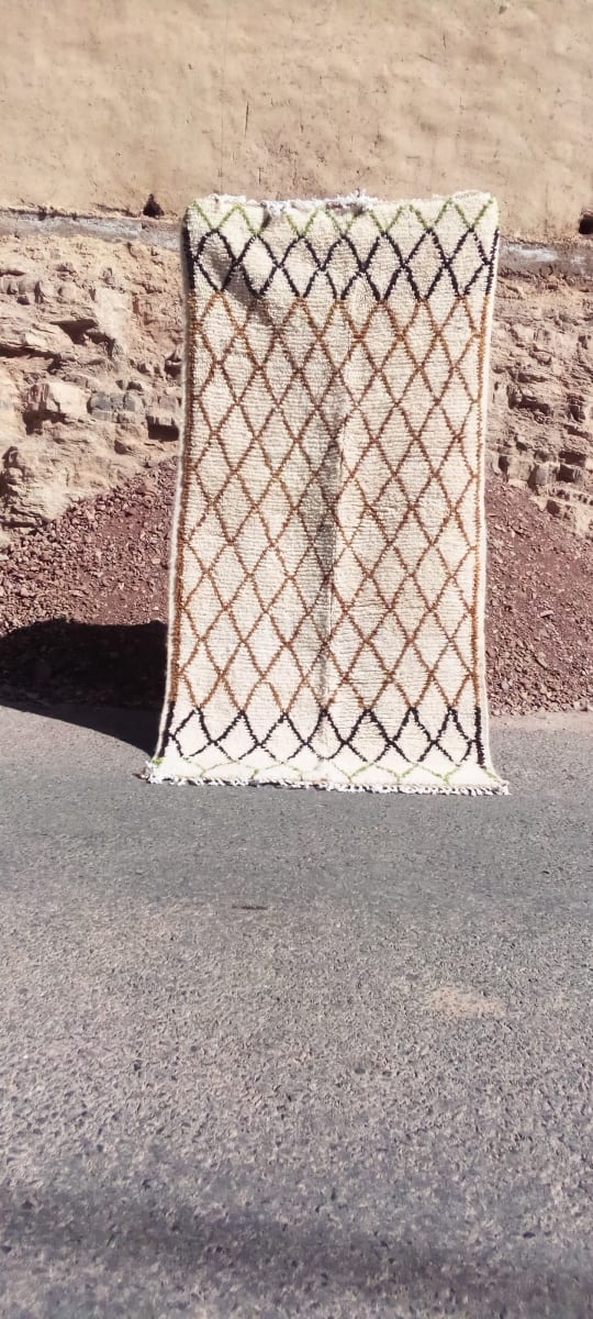  Beni Ourain Rug Wool  and Thread Colored Morocco