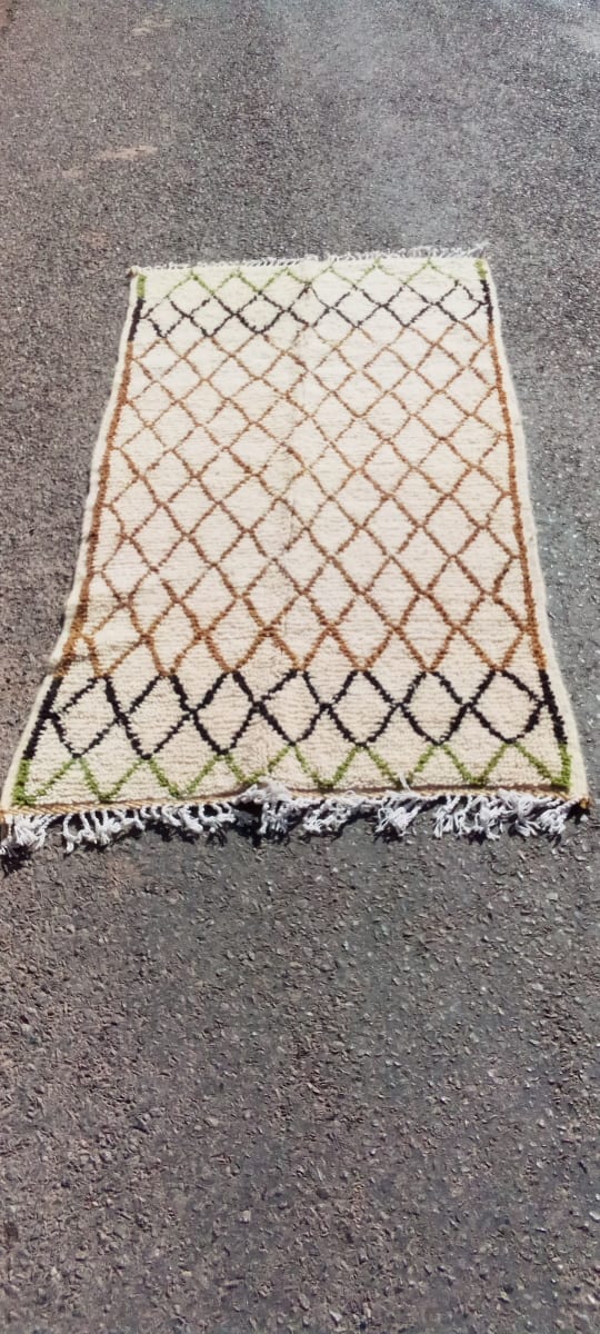  Beni Ourain Rug Wool  and Thread Colored Morocco