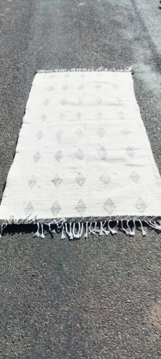  Beni Ourain Rug Wool  and Thread Colored Morocco