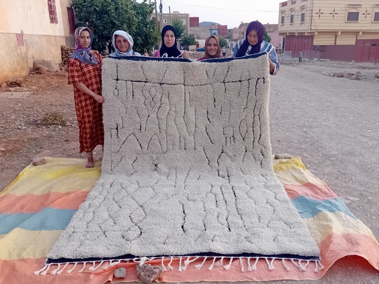  Pileknot Rug  Black, White Morocco