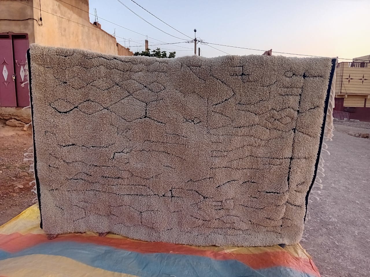  Pileknot Rug  Black, White Morocco