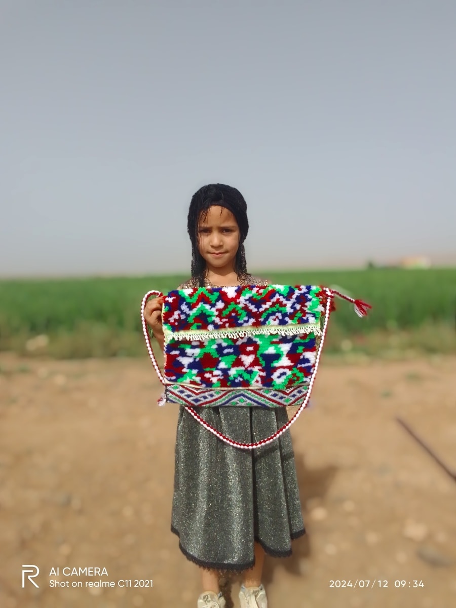  Woven bag Warp and White wool Colored Morocco