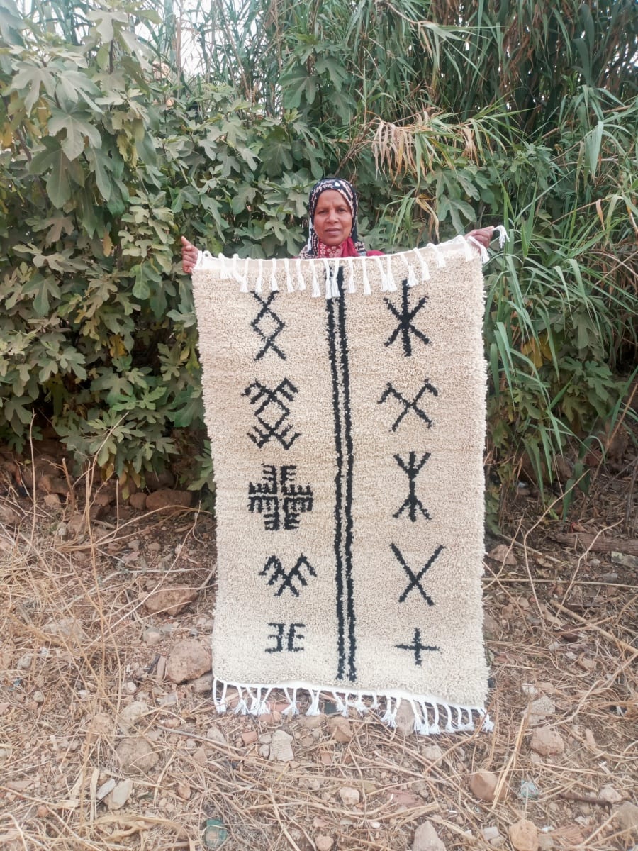  A rug  Black, White Morocco