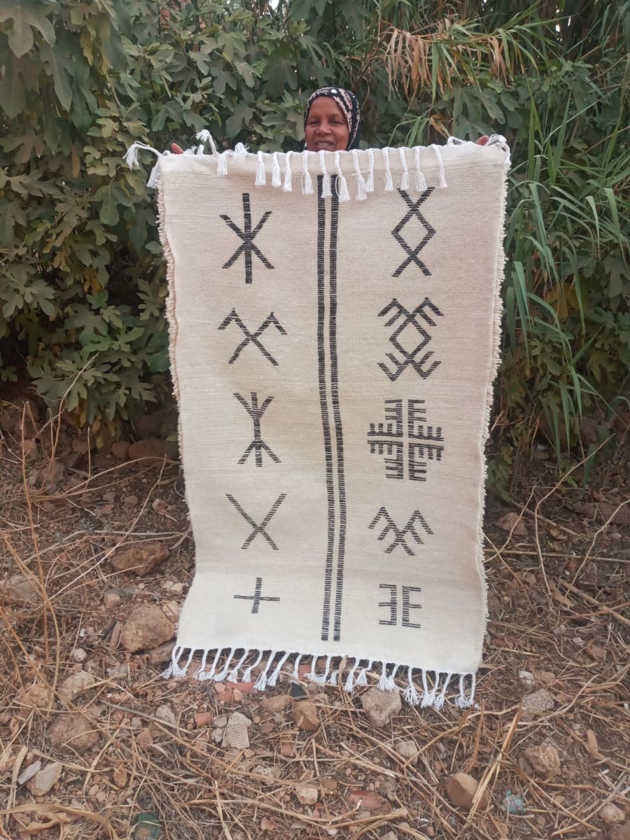  A rug  Black, White Morocco