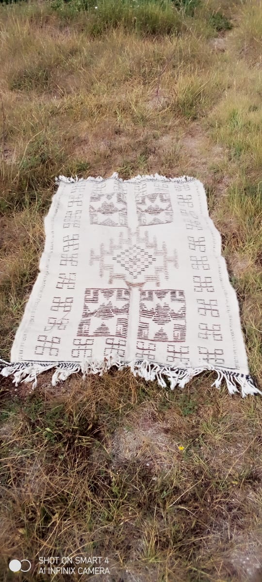  Beni Ourain Rug Wool  and Thread Colored Morocco