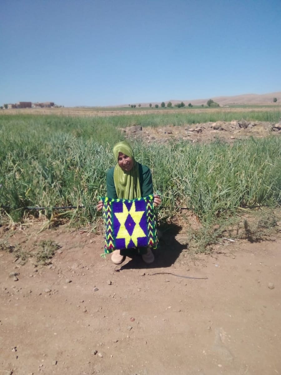  Pillow case Warp and White wool Colored Morocco