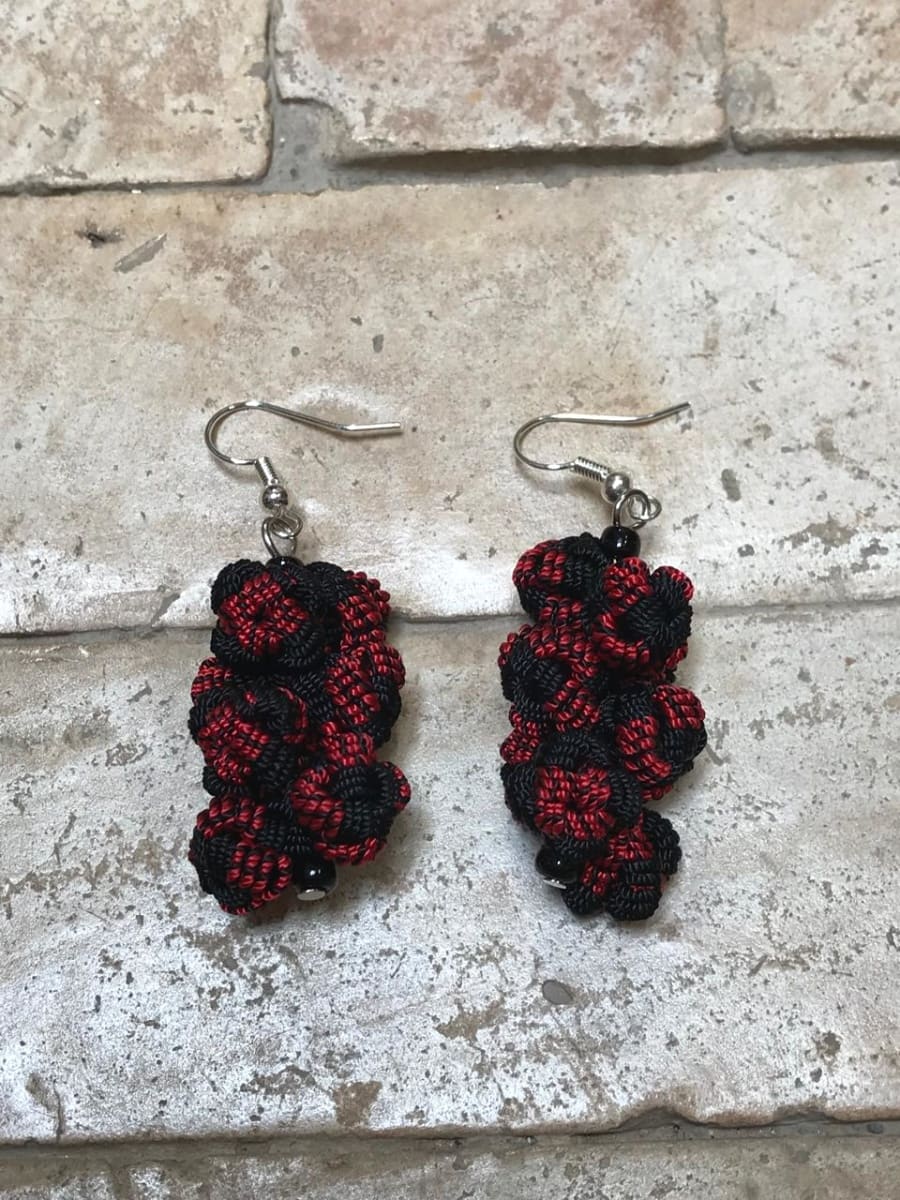 Ball and Button Earrings