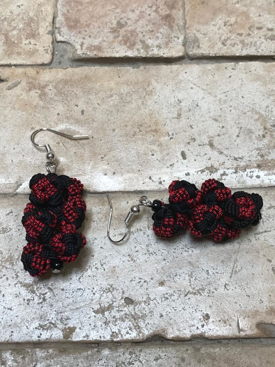 Ball and Button Earrings