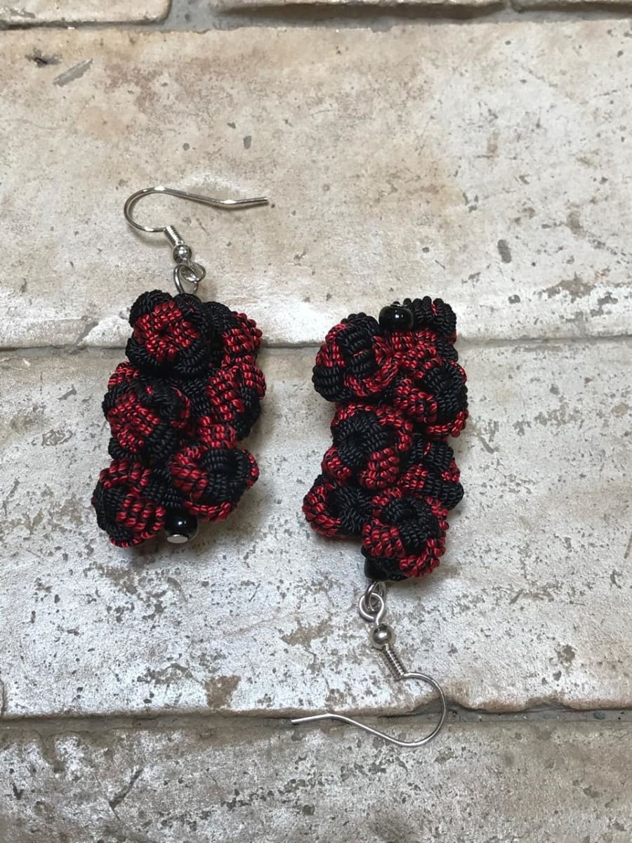 Ball and Button Earrings