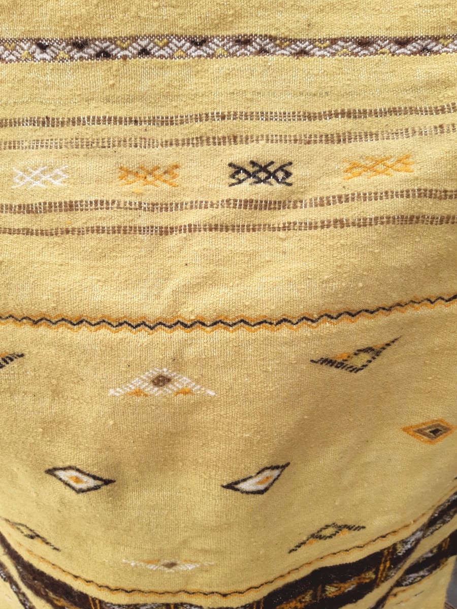  Woven Blanket  Yellow, Black Morocco