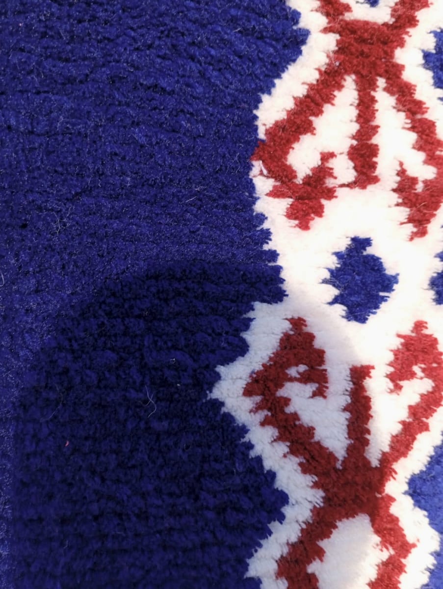  Pile Knot  Red, Blue Morocco