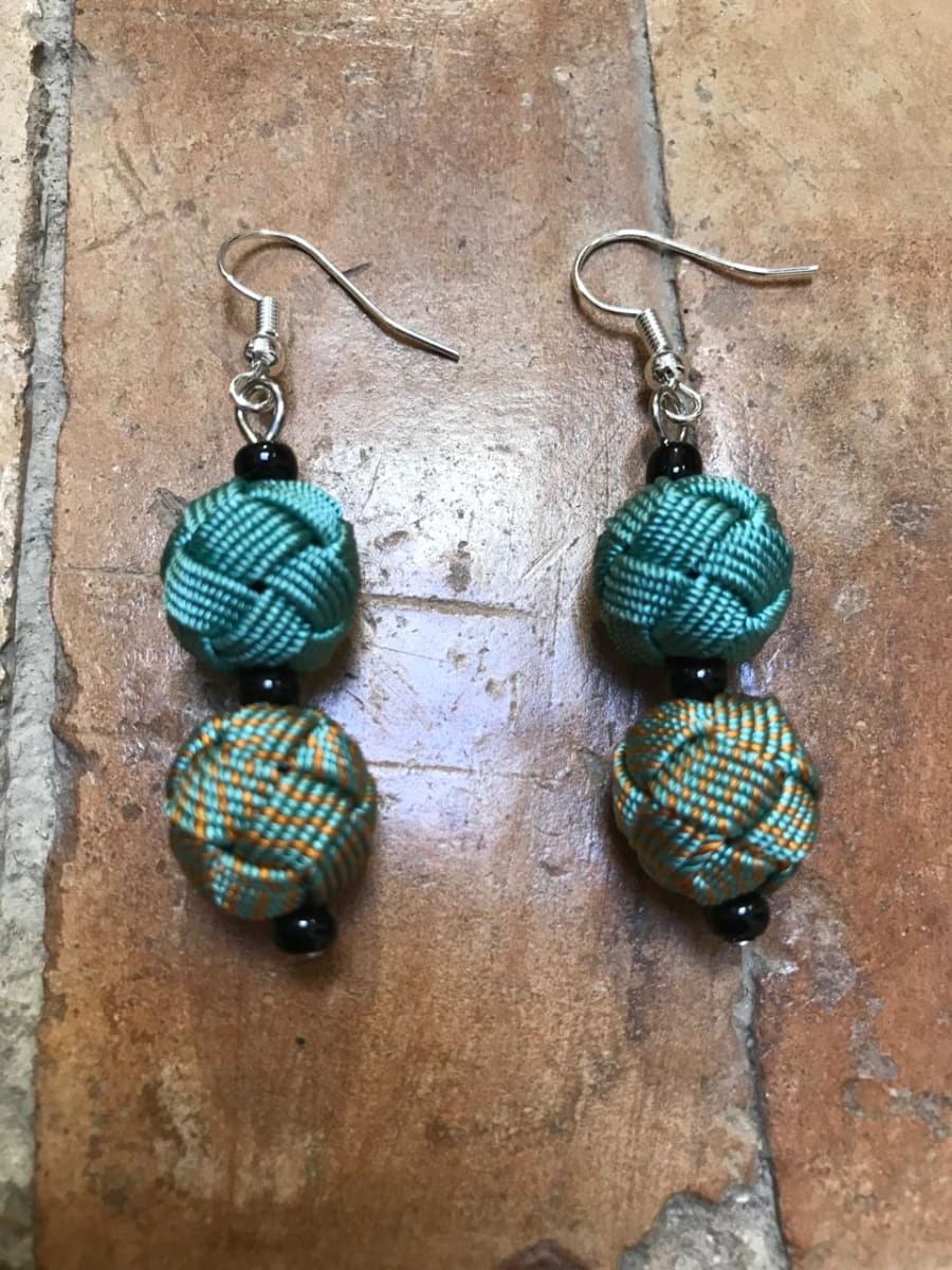 Ball and Button Earrings