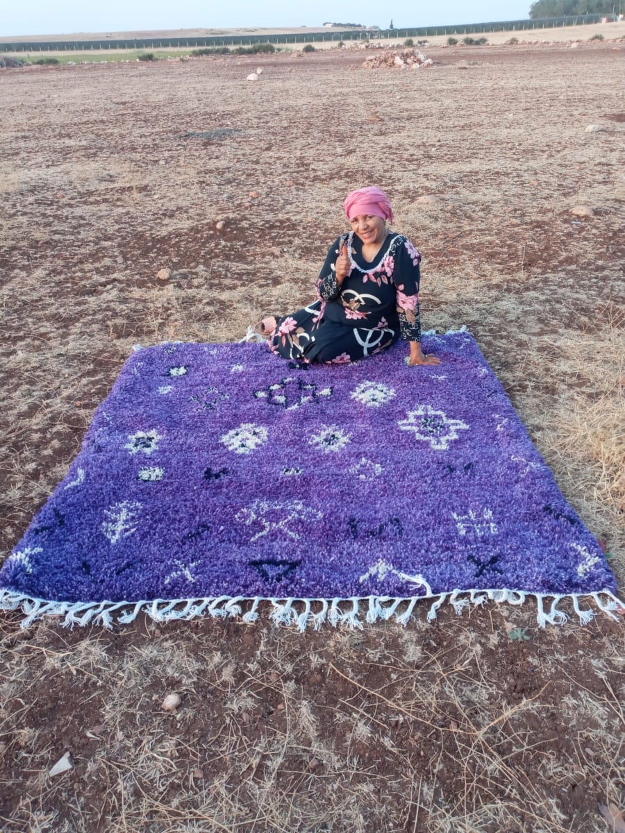 A rug  Purple, Black Morocco