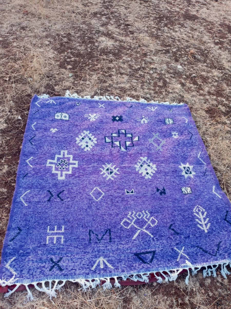  A rug  Purple, Black Morocco
