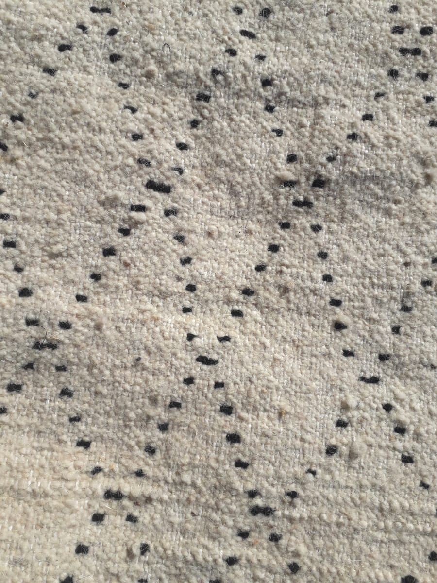  Pile Knot Rug Wool Black, White Morocco