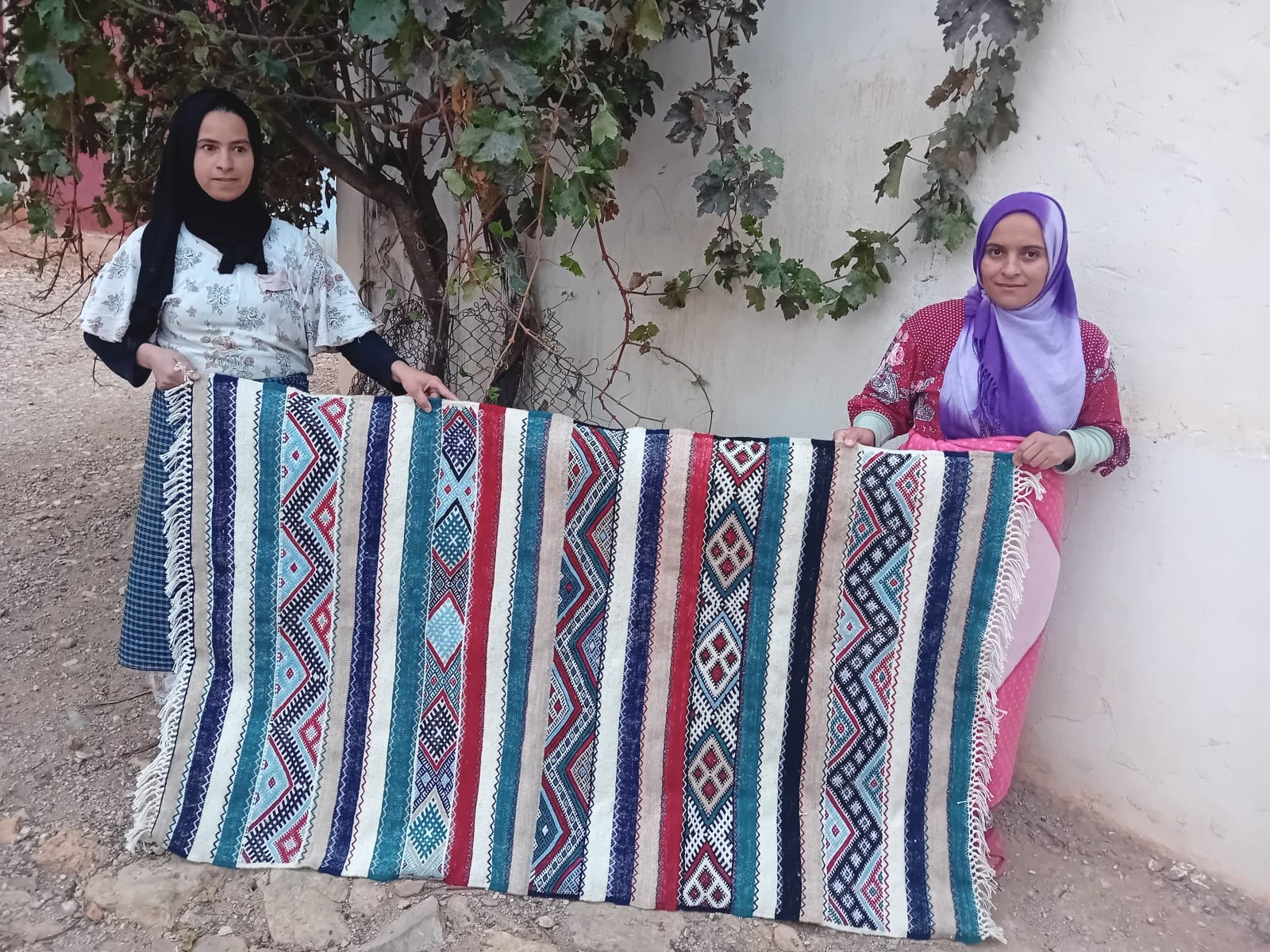  Handmade Flatweave Rug  Colored Morocco