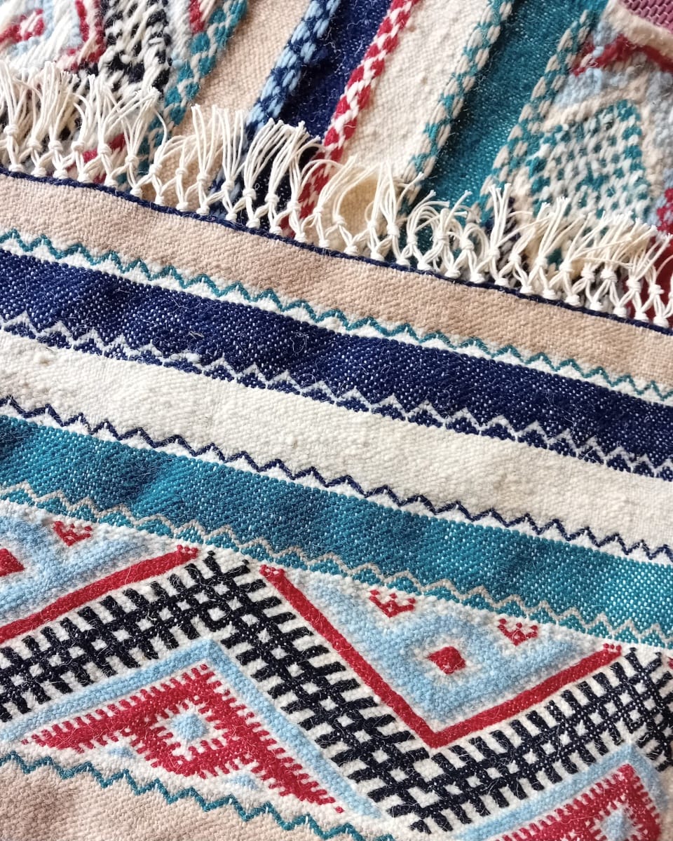  Handmade Flatweave Rug  Colored Morocco