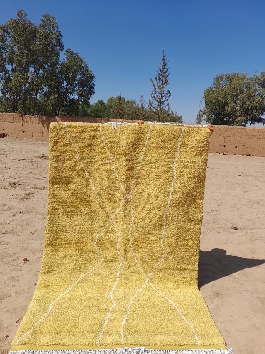  Rug   Yellow, White Morocco
